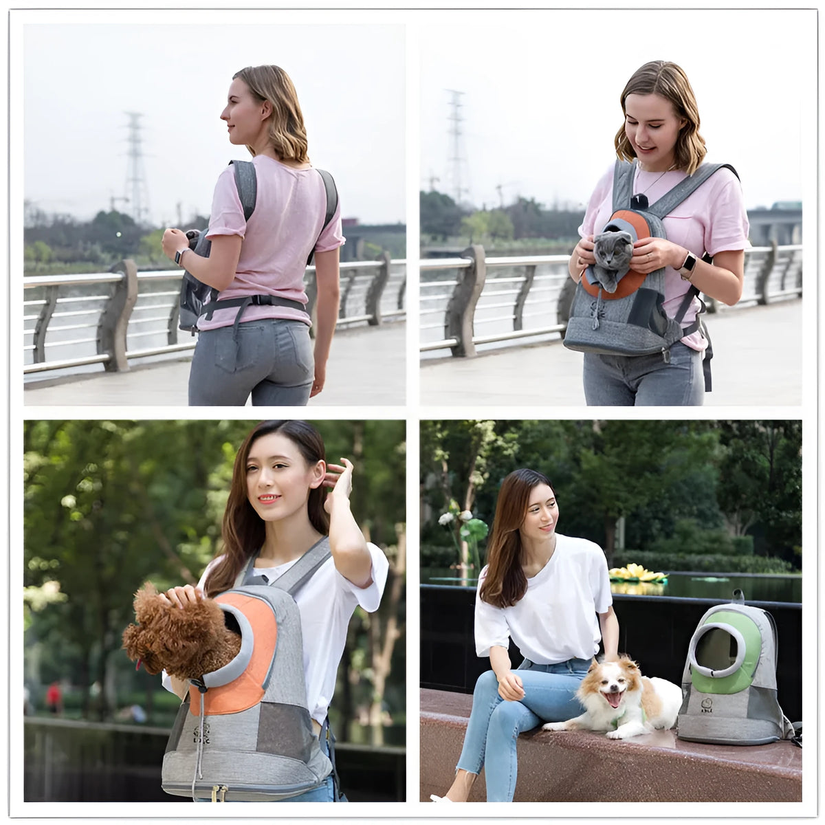 Portable blue shoulder pet bag carrier with breathable mesh and legs-out design for small dogs and cats