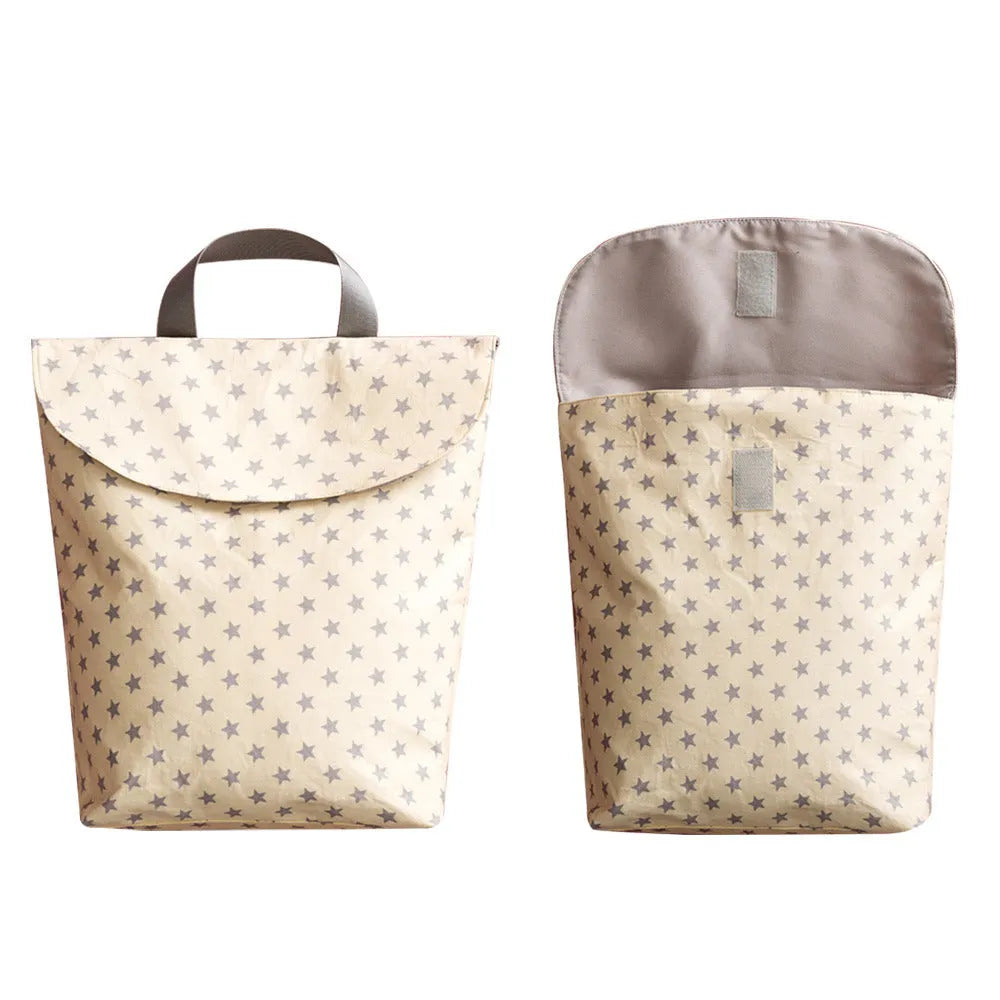 Baby diaper storage bag in polyester, L size 28.5x27.5 cm, colour grey little fox
