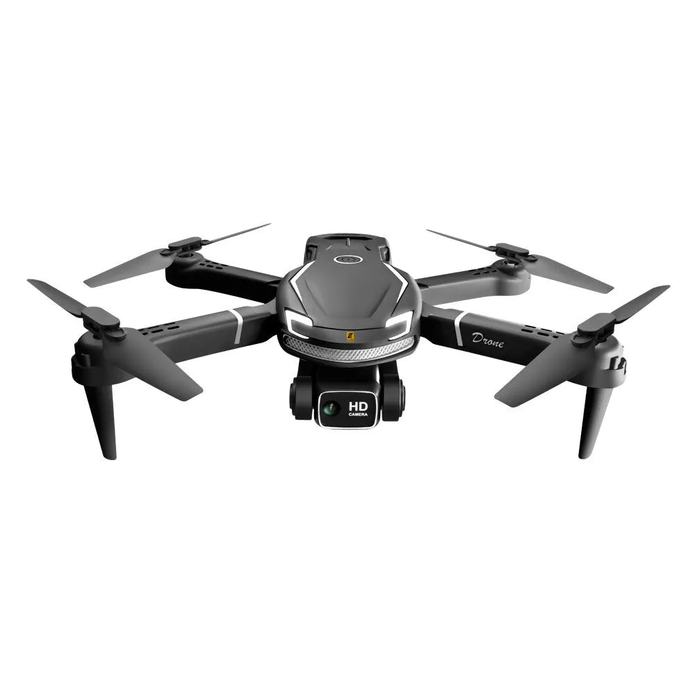 V88 UAV drone in black with 4K dual cameras, folded plastic body measuring 13x8x6cm