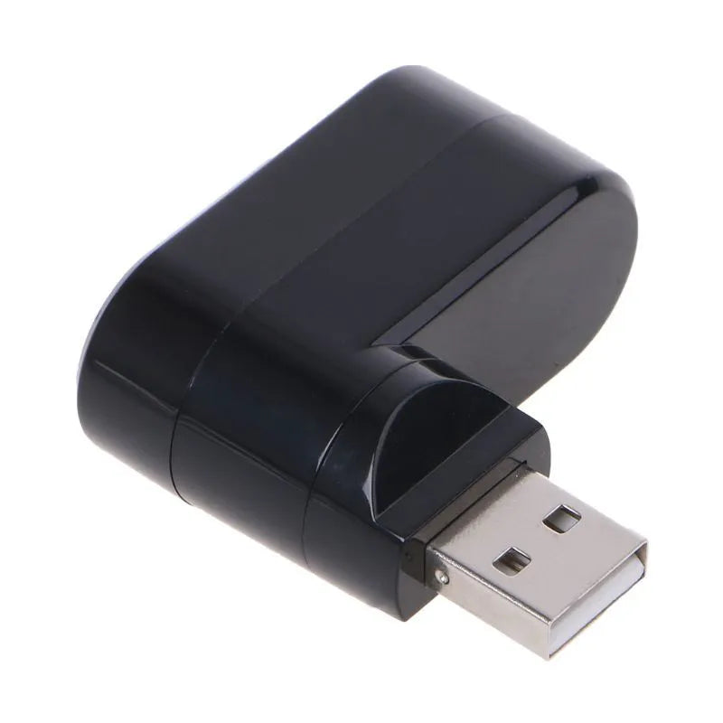 Black and white 4-port USB 2.0 hub for laptop connectivity expansion