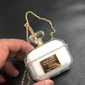 White silicone perfume bottle design case for Apple AirPods Pro and AirPods 2/3 charging box.