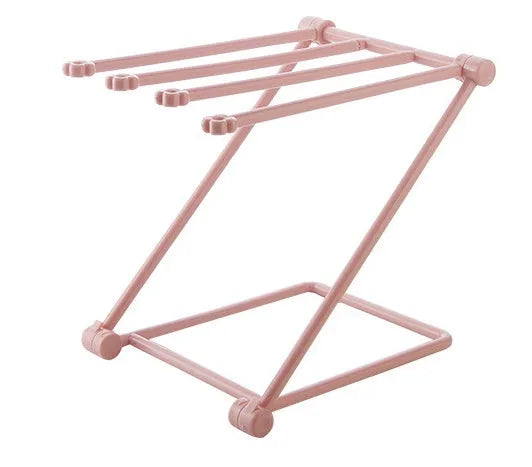 Foldable plastic dishcloth shelf in Nordic style colours with punch-free installation for kitchen organisation
