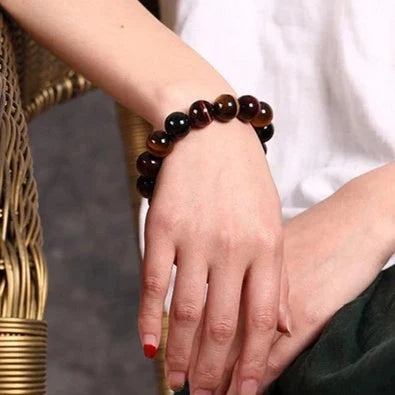 Handcrafted Tiger Eye Bracelet with Natural Crystal Stones and Buddha Beads