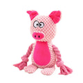 Plush animal dog toy with cotton rope and squeaker for tug of war training