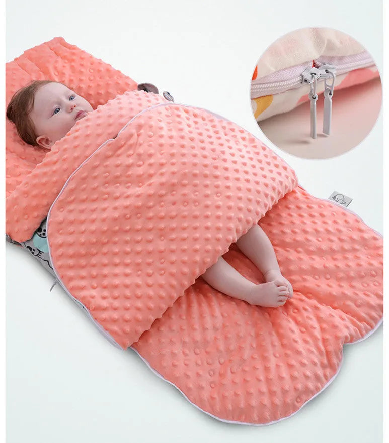 Newborn baby blanket warm fleece stroller cover quilt 80x46cm in four colour options