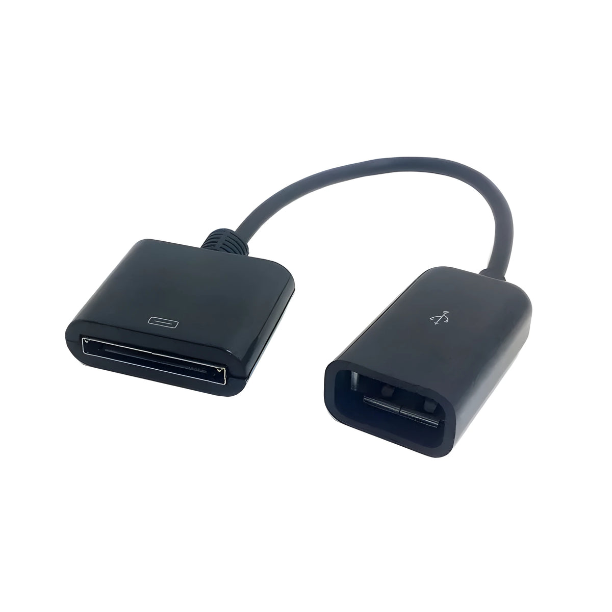 Black 15cm 30pin female to USB female adapter cable for Apple iPhone data and charging