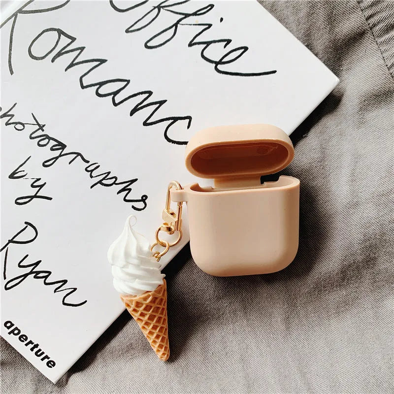 AirPods 2 silicone protective case in ice cream cylinder design with multiple colour options