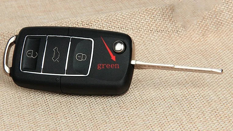 Volkswagen B5 ABS folding key shell in black with key blank and 70x35x16mm dimensions