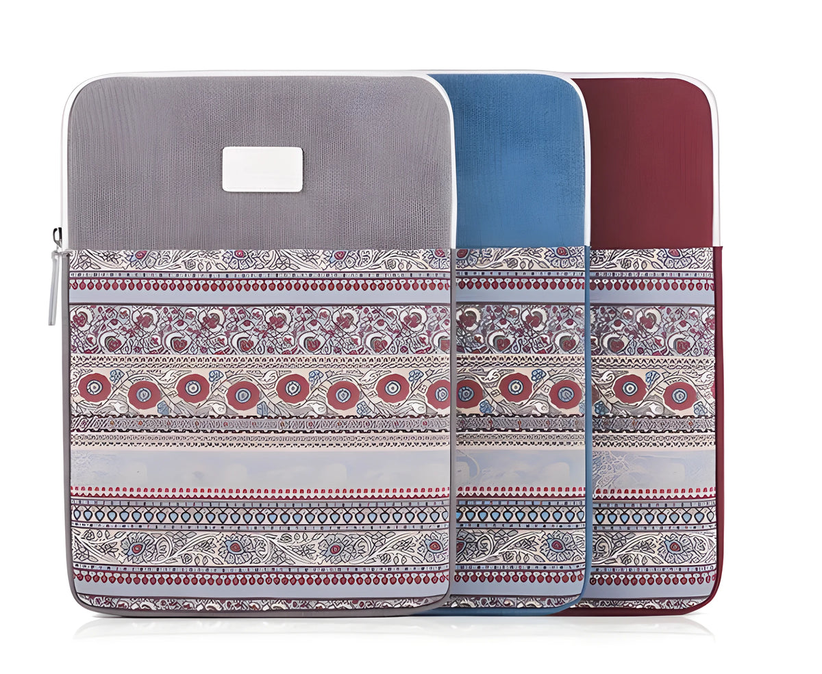Canvas laptop sleeve bag in 11, 13, 14, and 15 inch sizes with 3cm depth