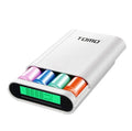 DIY power bank module for 18650 batteries with LCD screen and dual USB ports.