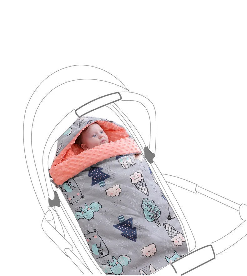 Newborn baby blanket warm fleece stroller cover quilt 80x46cm in four colour options