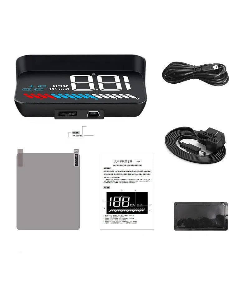 M7 dual system vehicle-mounted HUD head-up display with GPS in black colour