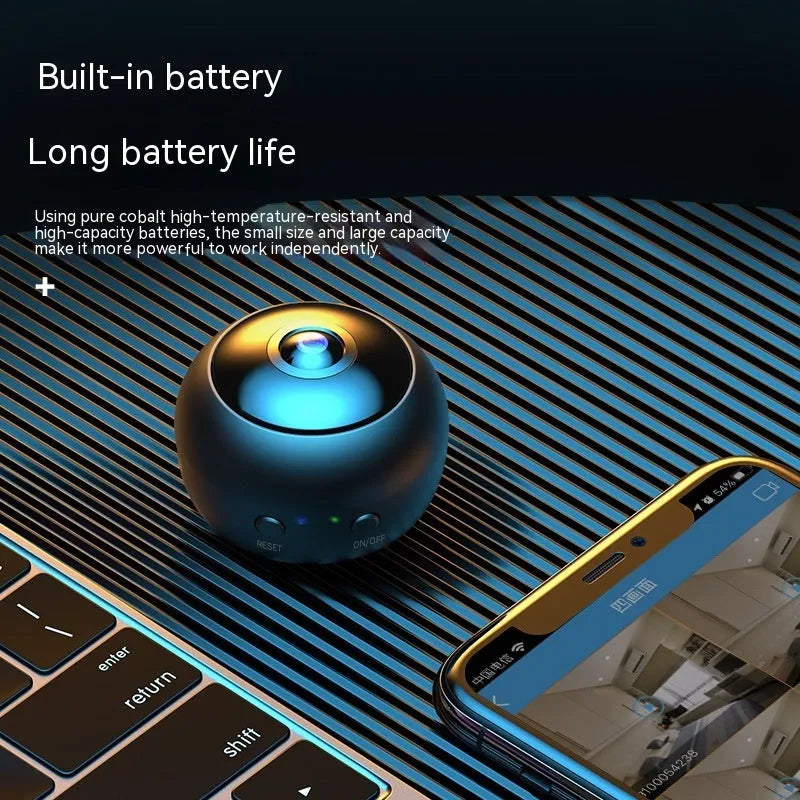 1080p wireless WIFI surveillance camera with ABS housing and wide angle lens for indoor security