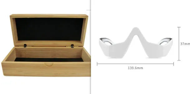 Pink and white 3D micro-current eye massager beauty instrument with glasses-style design