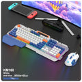 Blue wired gaming keyboard and mouse combo with backlit keys and 1.5m cable