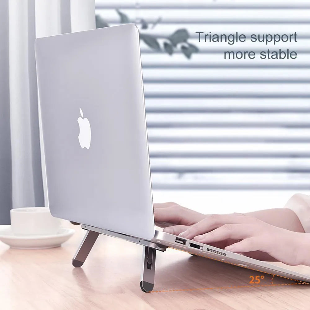 Aluminium alloy laptop stand 216x26mm with silicone pads in silver or dark grey