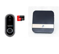 Silver wireless WiFi video doorbell with 1080P HD camera and infrared night vision for remote home monitoring