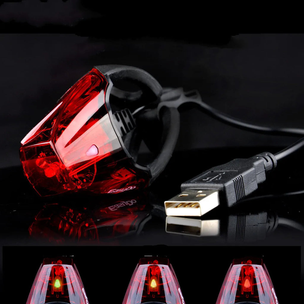 Bicycle tail light with 3 LED beads, 62x43x38 mm, IPX-4 waterproof, on bike seat post