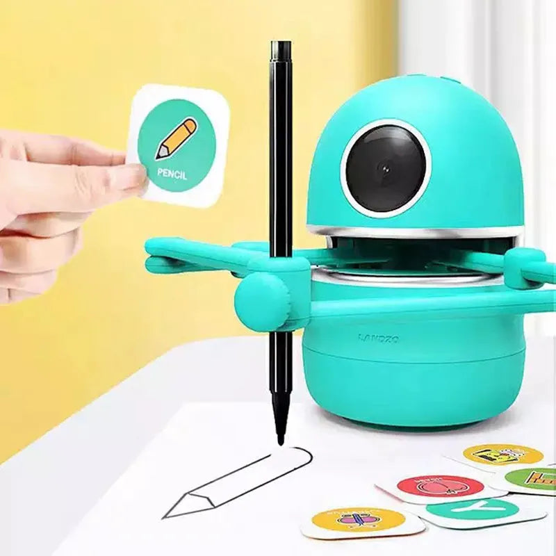 Painting robot for kindergarten children and students, ABS plastic, 153 x 105 mm, English version with suction cup base.
