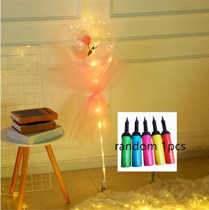 Luminous Balloon Rose Bouquet with LED lighting creating a magical ambiance for celebrations