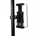 Black ABS+PC tablet holder with lanyard base for car headrest use