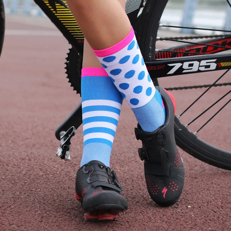 Nylon blend cycling running skate socks in multiple colours including black blue and orange