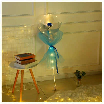 Luminous Balloon Rose Bouquet with LED lighting creating a magical ambiance for celebrations