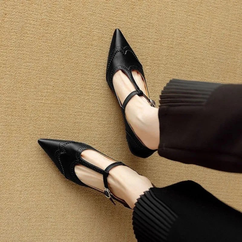 Women's black and white French vintage skull pattern stiletto heel pumps with EVA upper