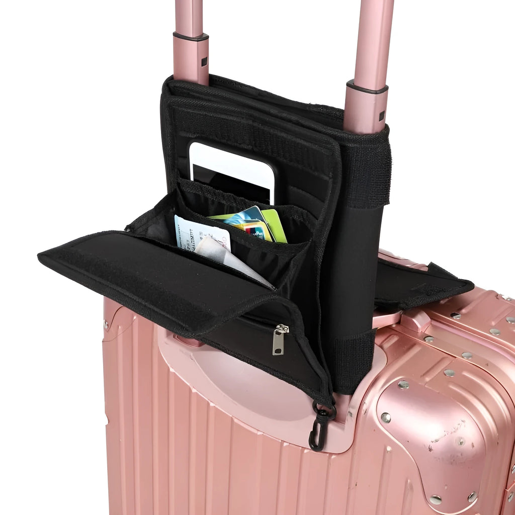 Black canvas folding storage pouch tote bag with large capacity for travel or shopping