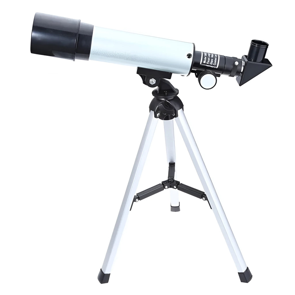 Outdoor monocular space telescope with optical glass lens, 50mm aperture, 360mm focal length, H20mm and H6mm eyepieces, and 34cm tripod