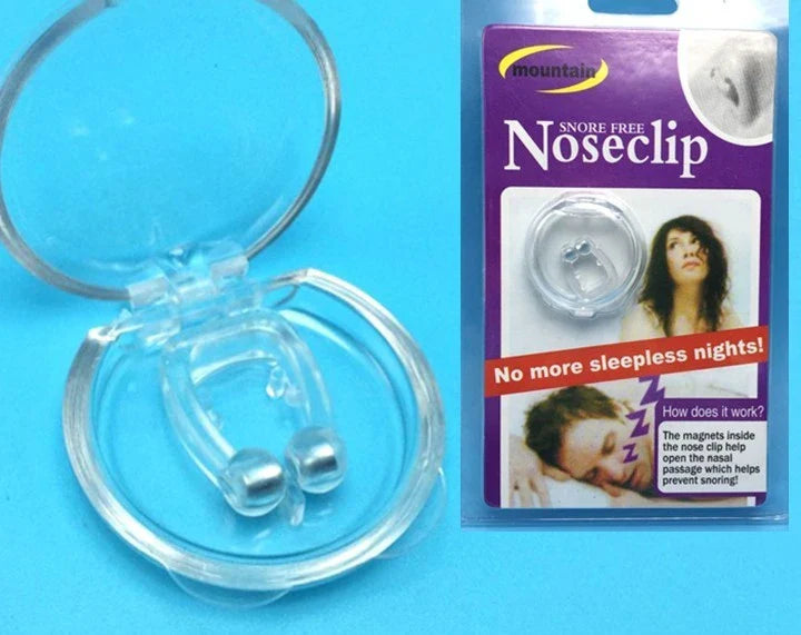 Silicone magnetic anti-snore nose clip for peaceful, quiet sleep