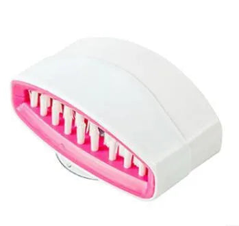 Creative cutlery design kitchen cleaning brush with suction cup in blue, green or pink colour options