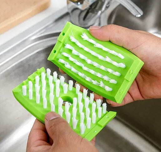 Creative cutlery design kitchen cleaning brush with suction cup in blue, green or pink colour options
