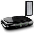 Solar car air purifier in black with HEPA filter and activated carbon for odour and dust removal