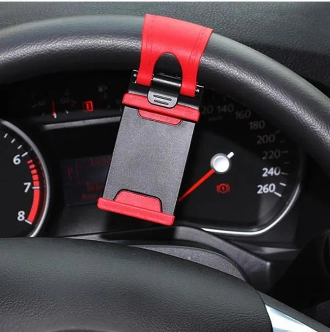 Black universal steering wheel phone holder mount clip for car navigation