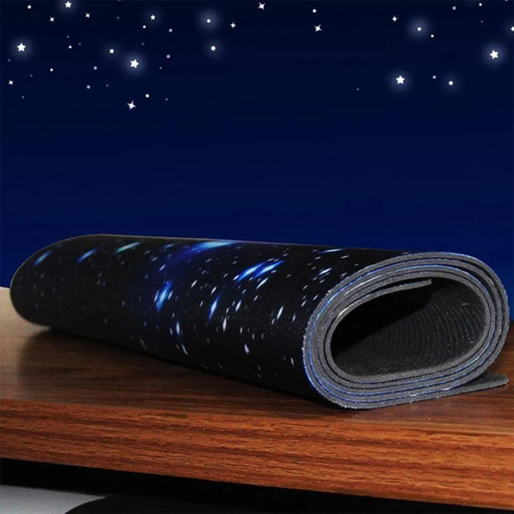 Blue star mouse pad with high-density fabric surface and natural rubber anti-skid base, available in multiple sizes