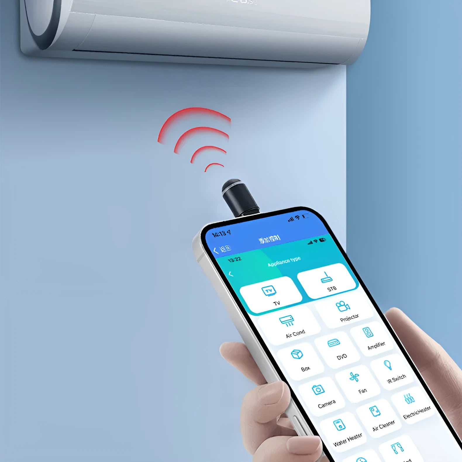 Compact black infrared emitter for smartphone with Lightning, USB-C, and Micro-USB interface options