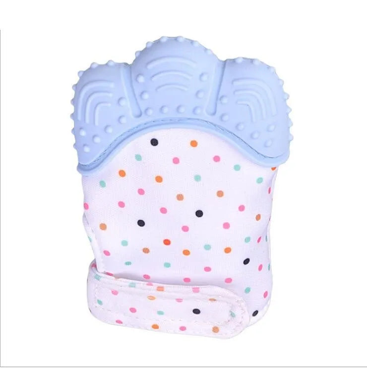 Baby silicone teething gloves with Velcro strap in multiple colour options
