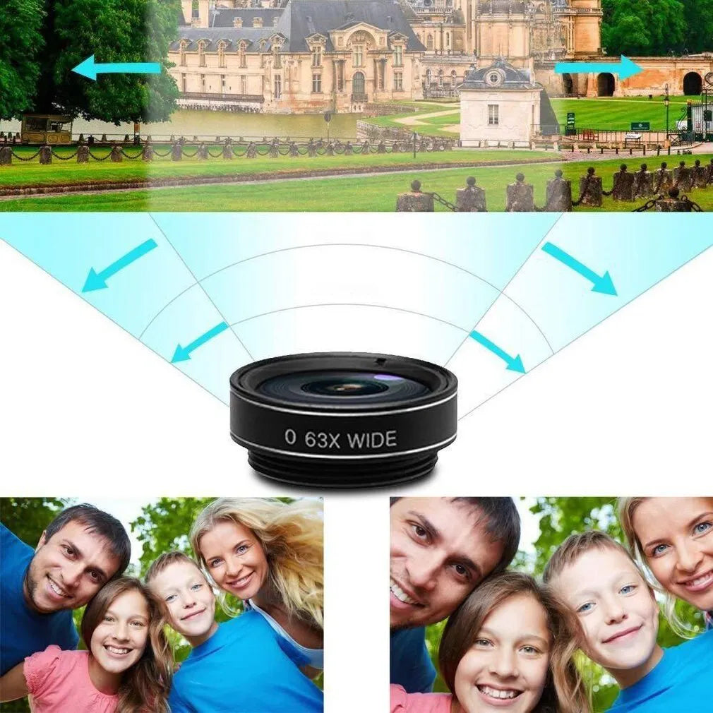 Black ten-in-one smartphone camera lens kit with aluminium-magnesium alloy body on a table.