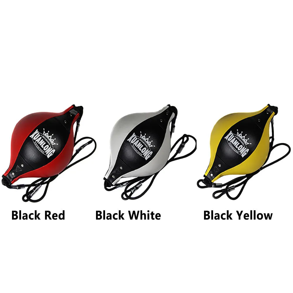 PU leather boxing speed ball with high-elastic hanging rope, 170cm full length, 30x15cm ball, adult training