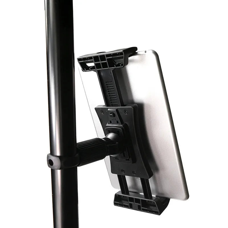 Black ABS+PC tablet holder with lanyard base for car headrest use