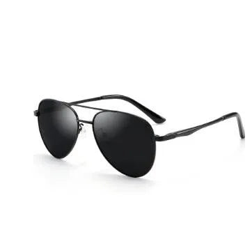 Retro polarised sunglasses with metal frame, TAC lenses, UV400 protection, and colour lens options.