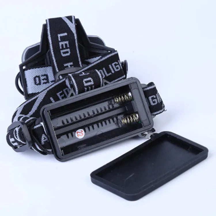 LED head torch with long 300-500 metre beam for camping and outdoor use