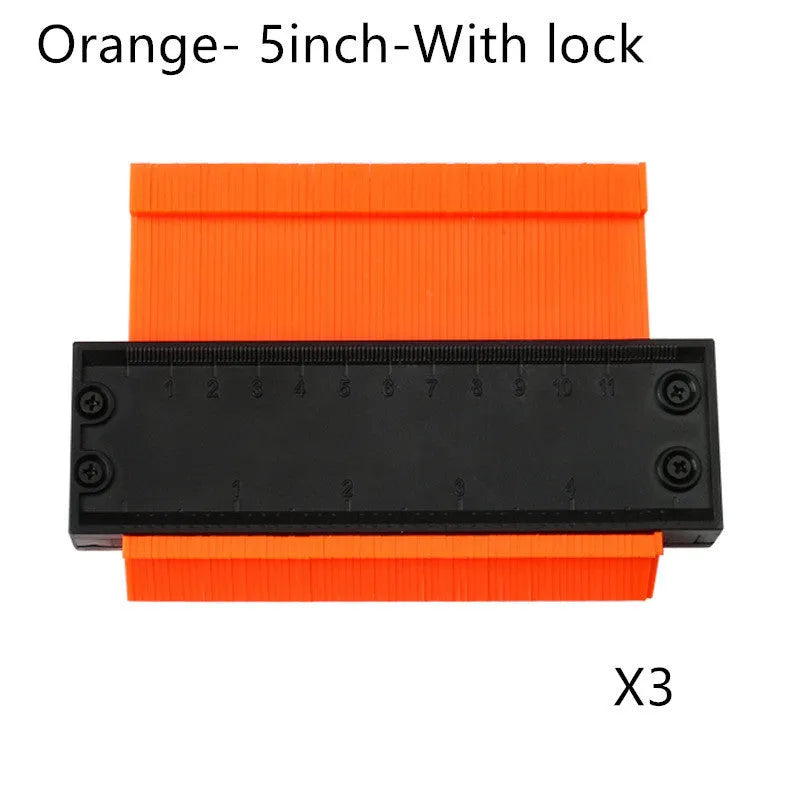 Orange 5 and 10 inch ABS contour gauge duplicator with aluminium alloy frame for measuring irregular shapes