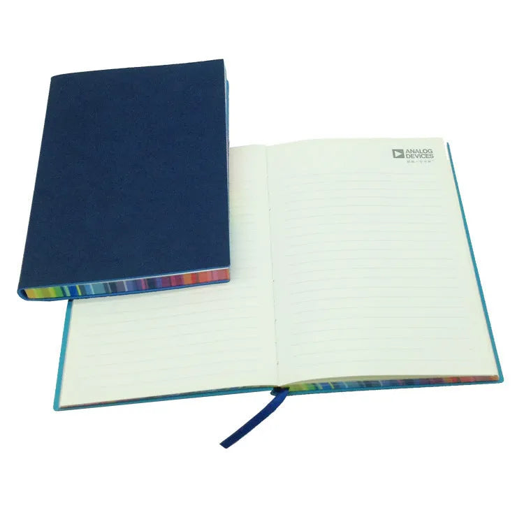 Rainbow side A5 PU leather notebook with lock line binding and 100g Daolin paper