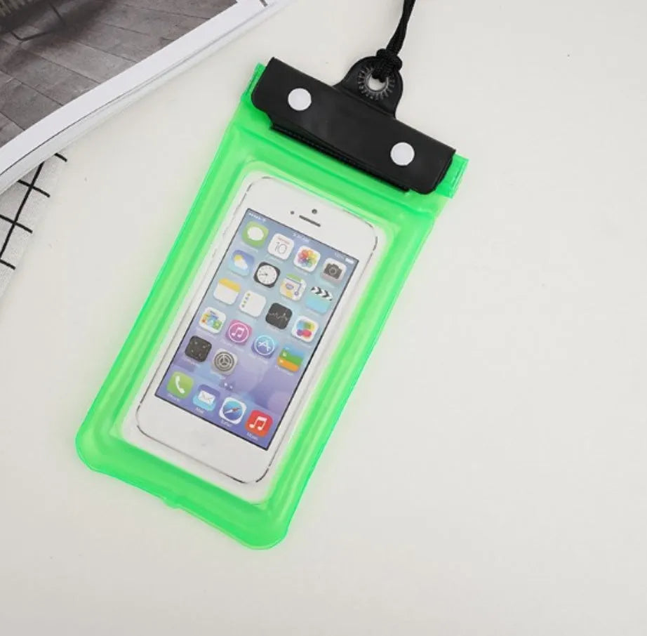 Mobile waterproof bag PVC pouch with three-layer seal plus double snap, 6-inch capacity and 7-inch customisable size