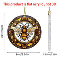 Round cartoon bee disc acrylic pendant for car decoration and keychain use.