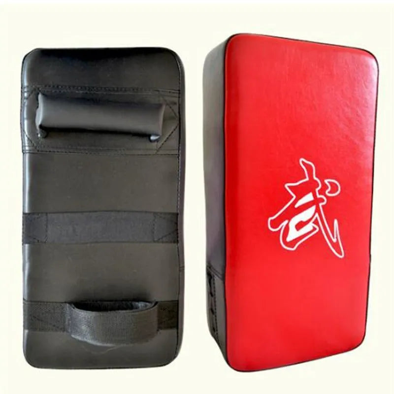 Blue vertical Sanda training target pad for kicking and striking practice.