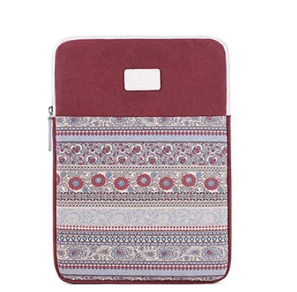 Canvas laptop sleeve bag in 11, 13, 14, and 15 inch sizes with 3cm depth