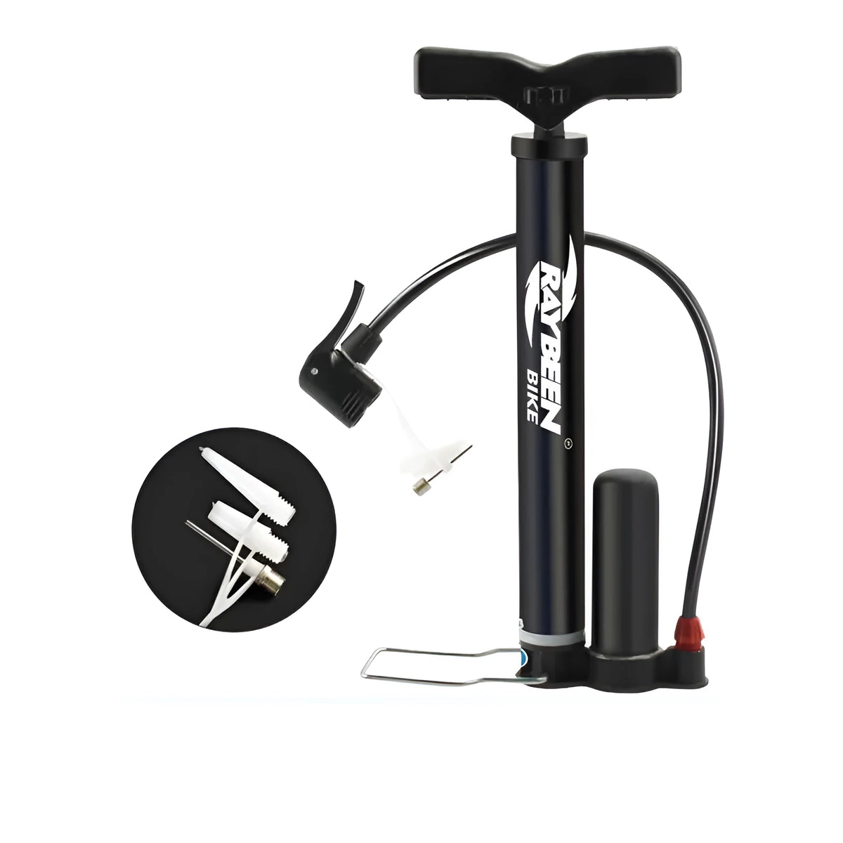 Black high pressure air cylinder for motorcycle and bicycle tyre inflation